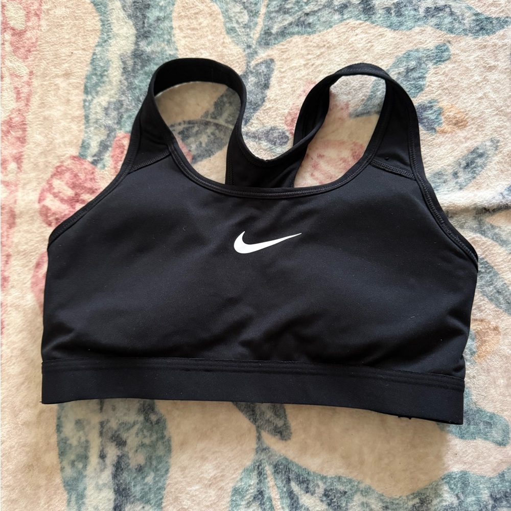 Nike Black Sports Bra with White Logo
